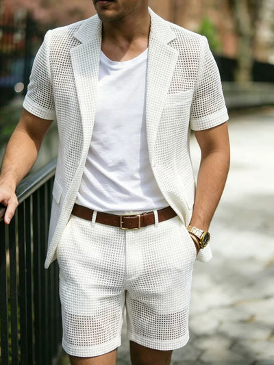 Men's Lightweight Business Blazer and Pants Set Casual Summer Suit Outfit product image