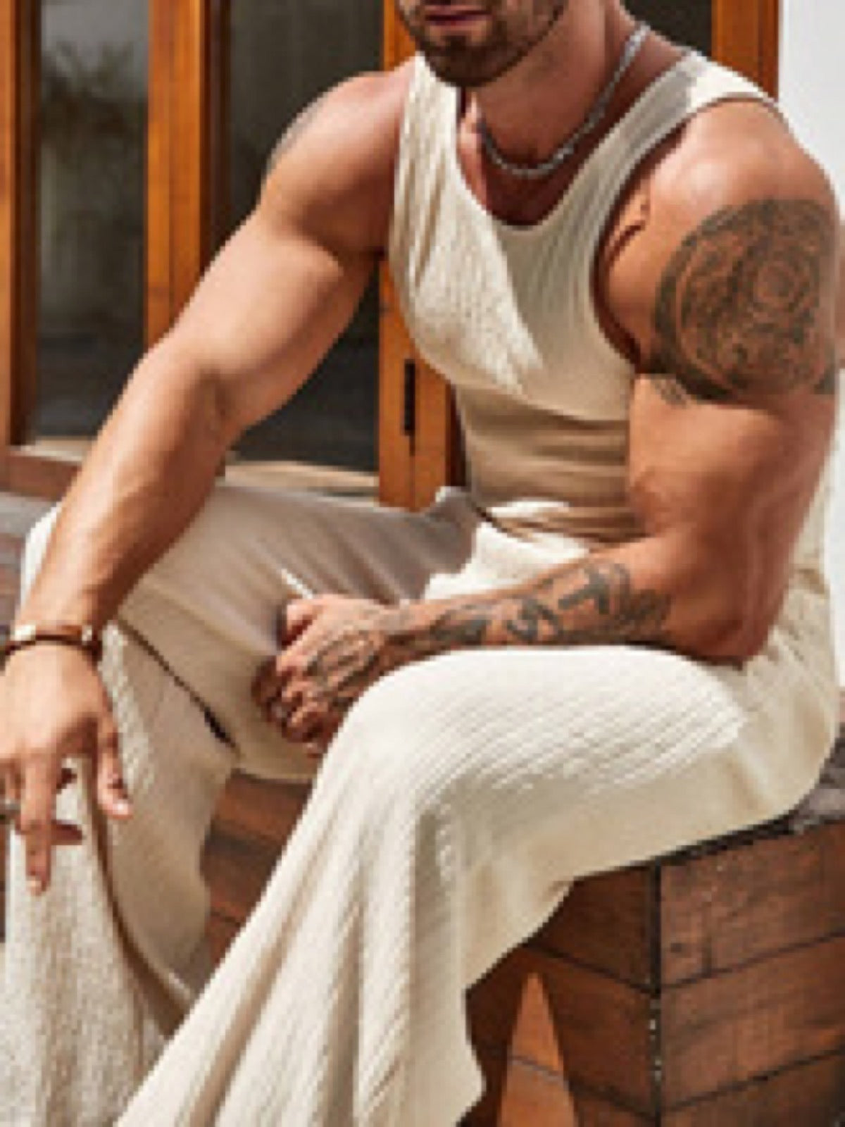 Men's Sleeveless Linen Vest Shirt Lightweight Casual Summer Top product image