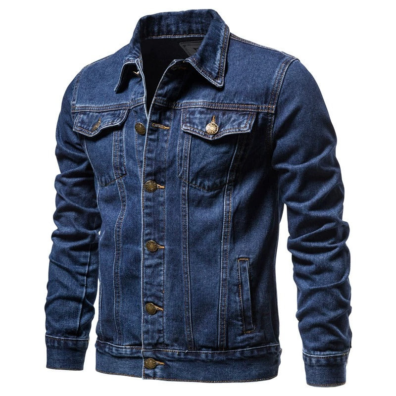 Men's Denim Jacket Slim Fit Casual Cotton Jean Jacket Streetwear Outerwear product image
