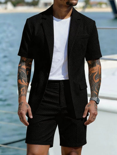 Men's Lightweight Business Blazer and Pants Set Casual Summer Suit Outfit product image