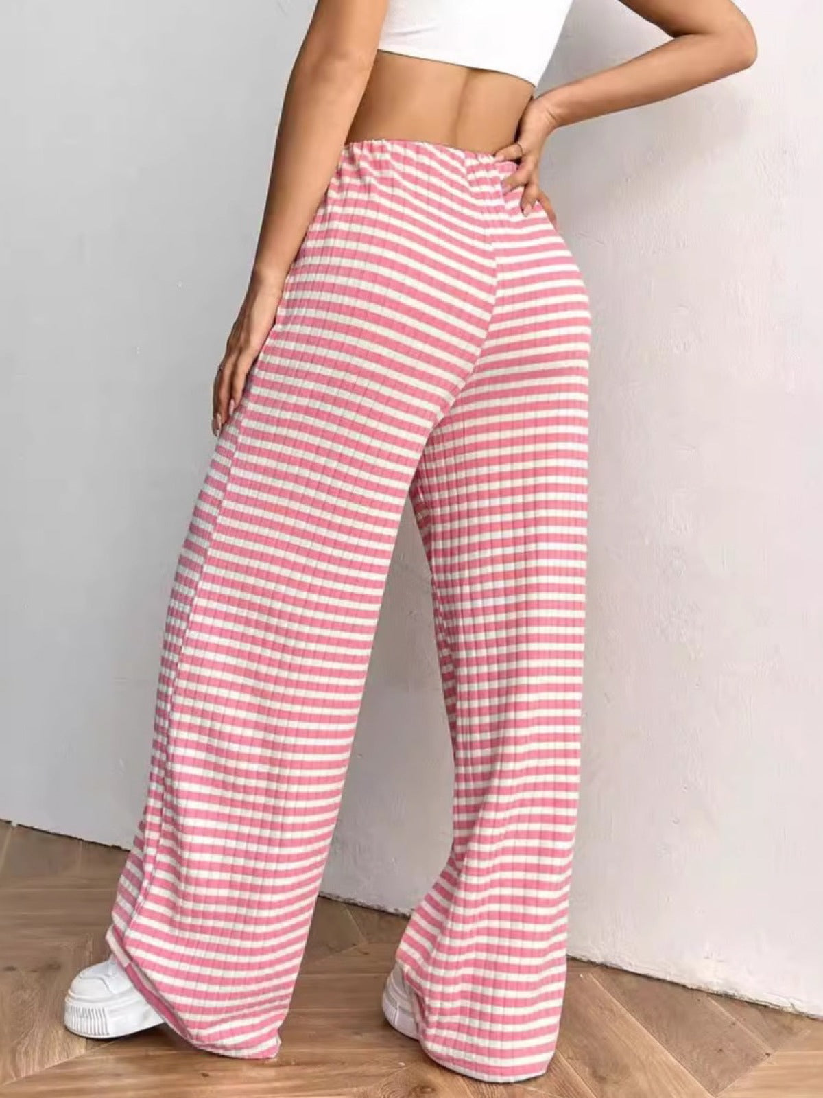 Women's Elastic Waist Drawstring Straight Leg Pants Casual Vacation Trousers product image