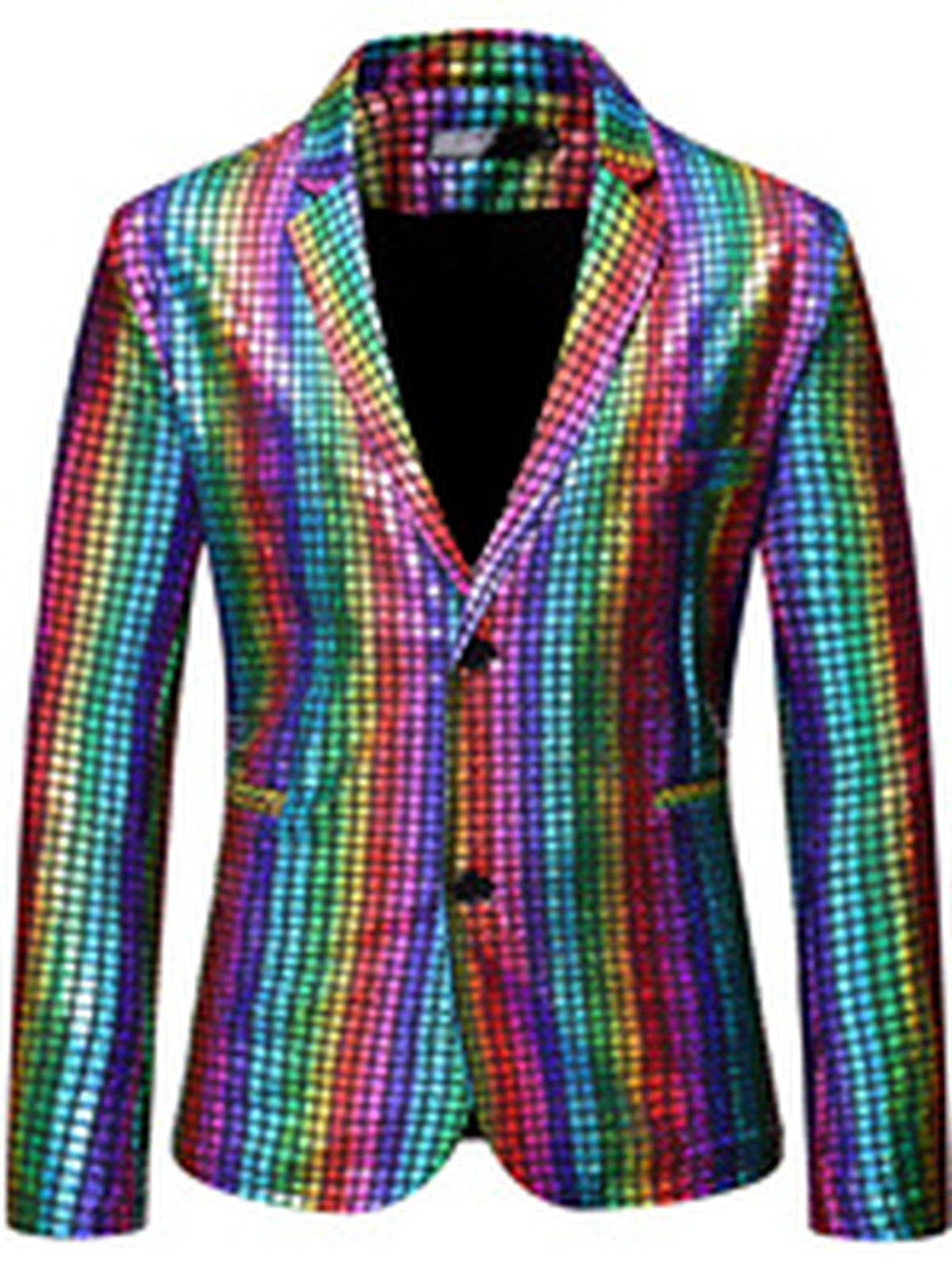 Men's Plaid Long Sleeve Blazer for Everyday Smart-Casual Wear - product detail view 1