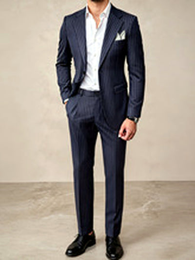 Men's Lightweight Business Blazer and Pants Set Casual Suit Outfit - product detail view 2