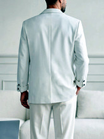 Men's Jacquard Blazer Suit Jacket One Button Party Banquet Formal Outfit - product detail view 2