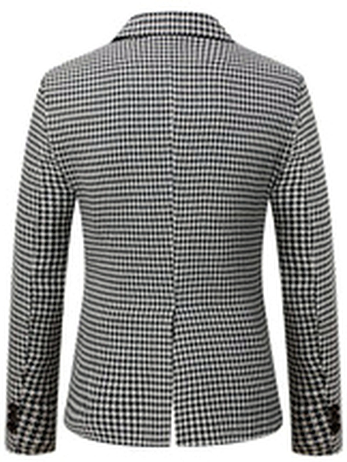 Men's Lapel Collar Slim Fit Long Sleeve Blazer for Everyday Smart-Casual Wear - product detail view 2