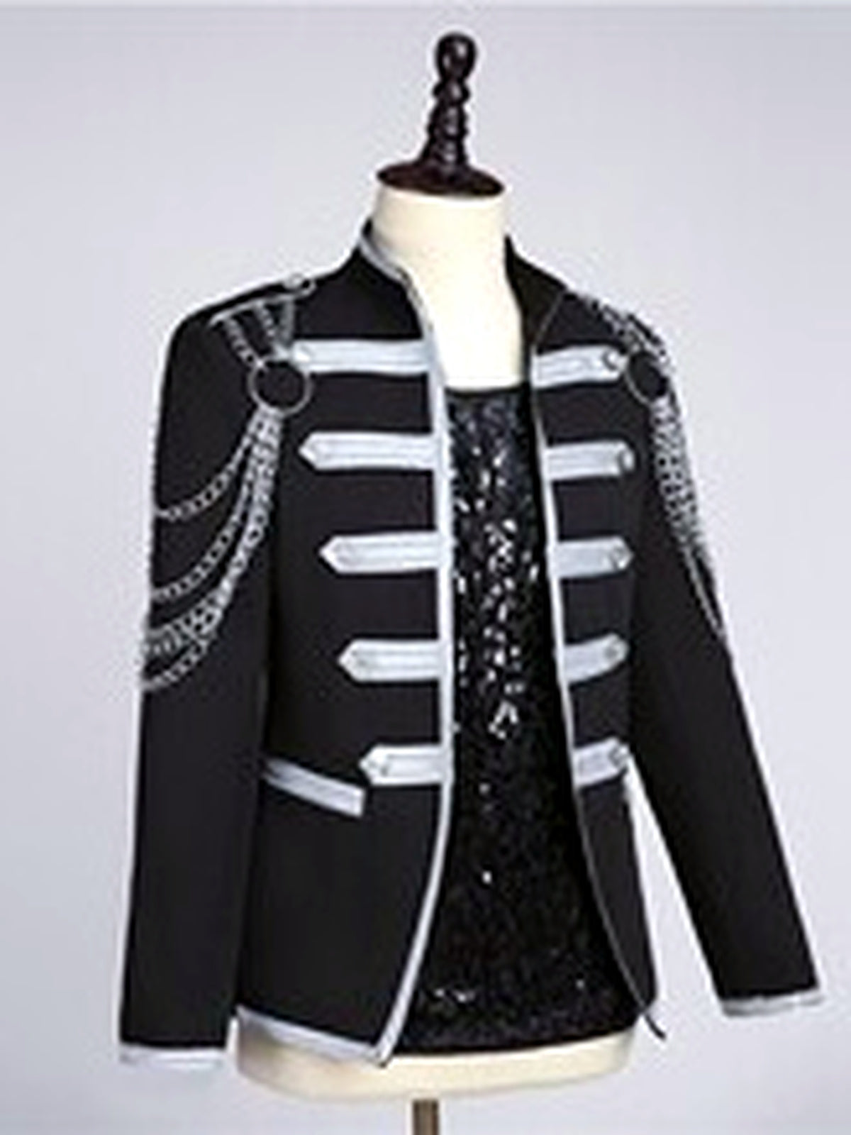 Men's Stand Collar Slim Fit Long Sleeve Blazer for Everyday Smart-Casual Wear - product detail view 2