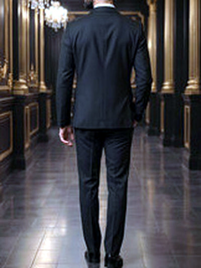 Men's Jacquard Blazer Suit Jacket One Button Party Banquet Formal Outfit - product detail view 2