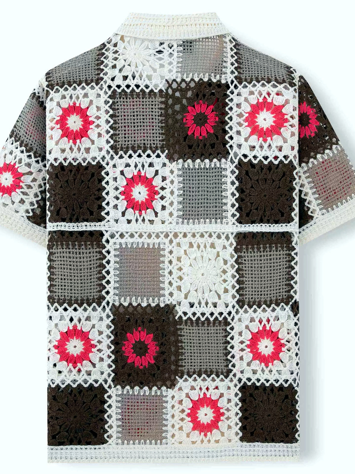 Men's Jacquard Knit Short Sleeve Polo Shirt Business Casual Summer Top - product detail view 2
