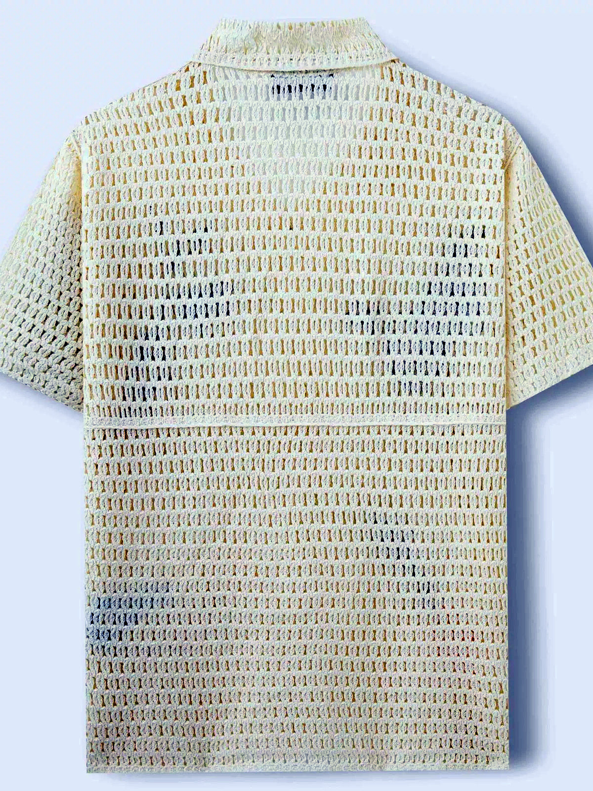 Men's Jacquard Knit Short Sleeve Polo Shirt Business Casual Summer Top - product detail view 2