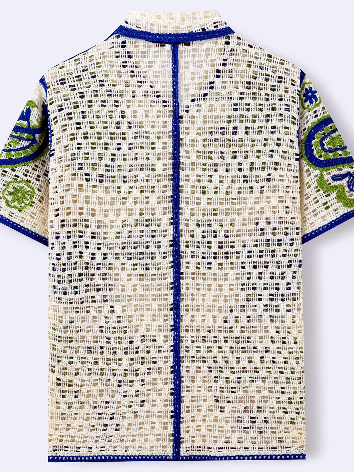 Men's Jacquard Knit Short Sleeve Polo Shirt Business Casual Summer Top - product detail view 2