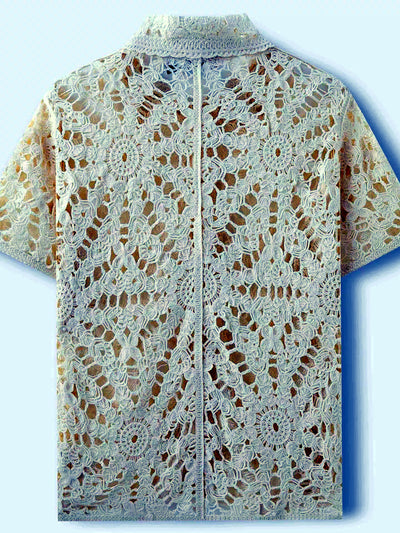 Men's Jacquard Knit Short Sleeve Polo Shirt Business Casual Summer Top - product detail view 2
