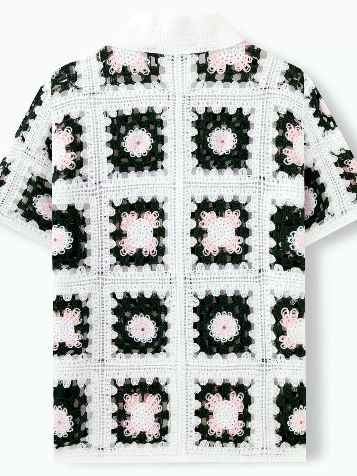 Men's Jacquard Knit Short Sleeve Polo Shirt Business Casual Summer Top - product detail view 2