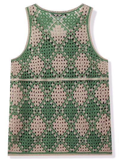Men's Sleeveless Linen Vest Shirt Lightweight Casual Summer Top - product detail view 2