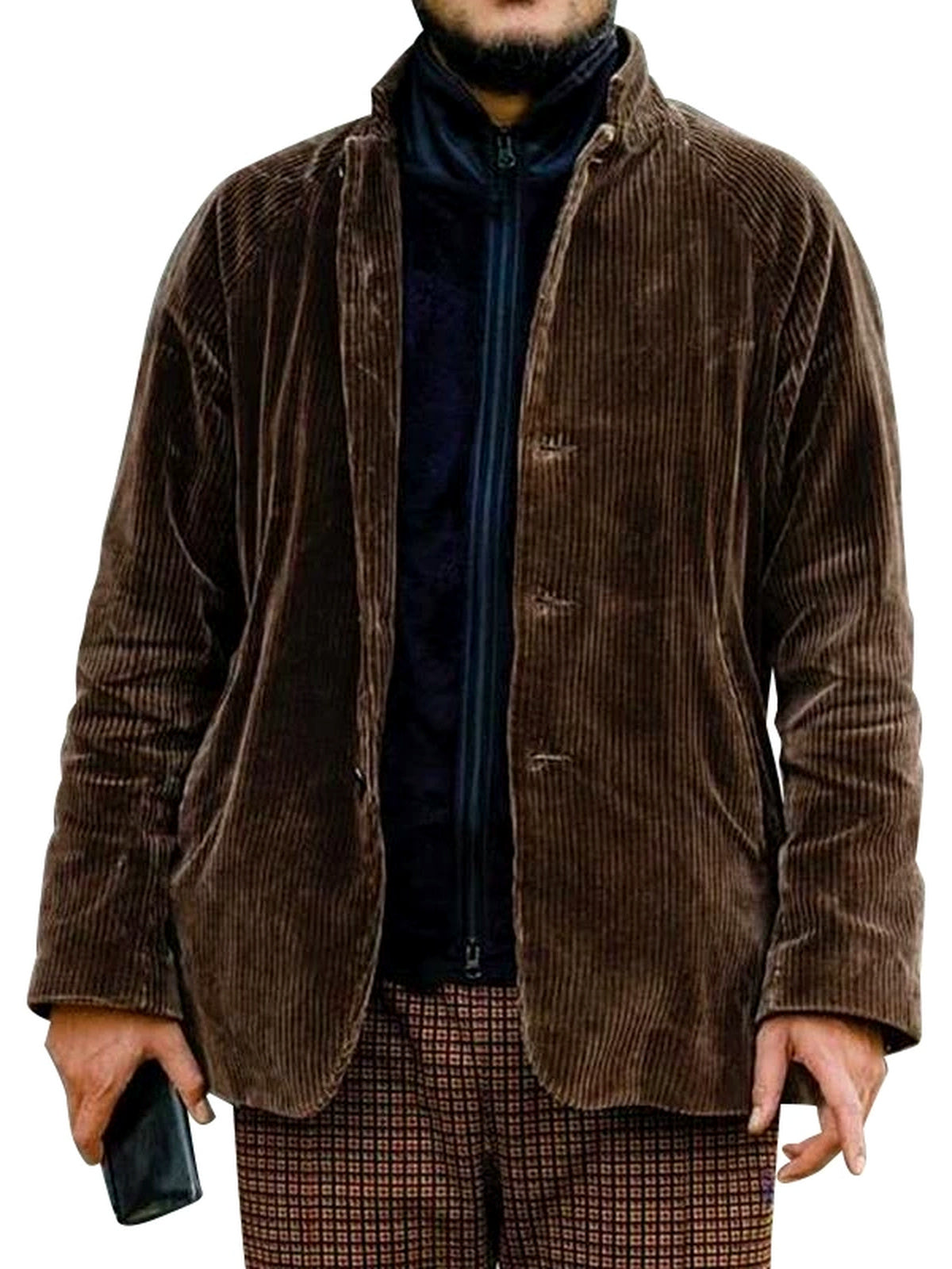 Men's Lapel Collar Long Sleeve Shirt Casual Spring and Fall - product detail view 1