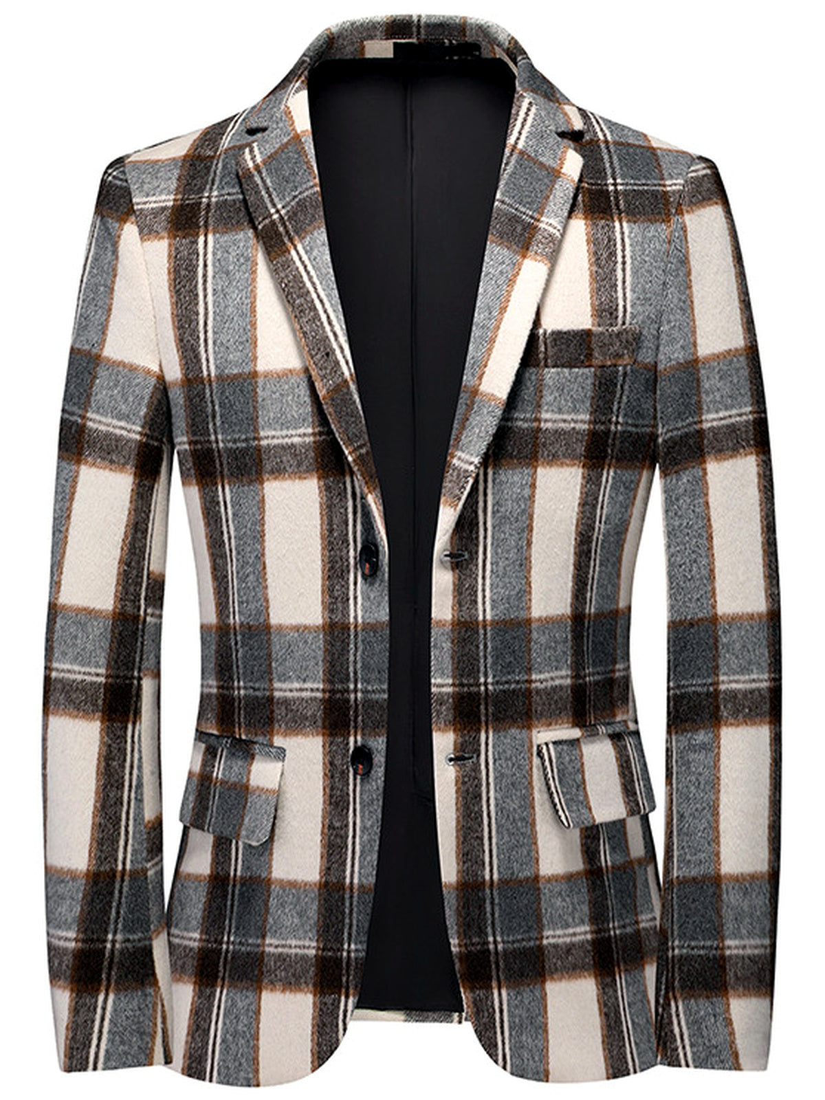 Men's Jacquard Blazer Suit Jacket One Button Party Banquet Formal Outfit in Gray - product view
