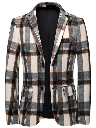Men's Jacquard Blazer Suit Jacket One Button Party Banquet Formal Outfit in Gray - product view