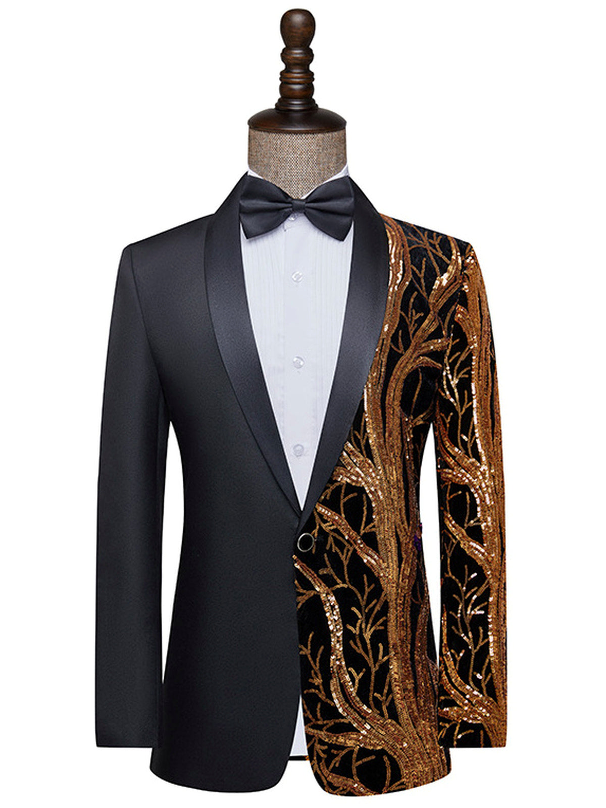 Men's Slim Fit Blazer for Everyday Smart-Casual Wear in BlackA - product view