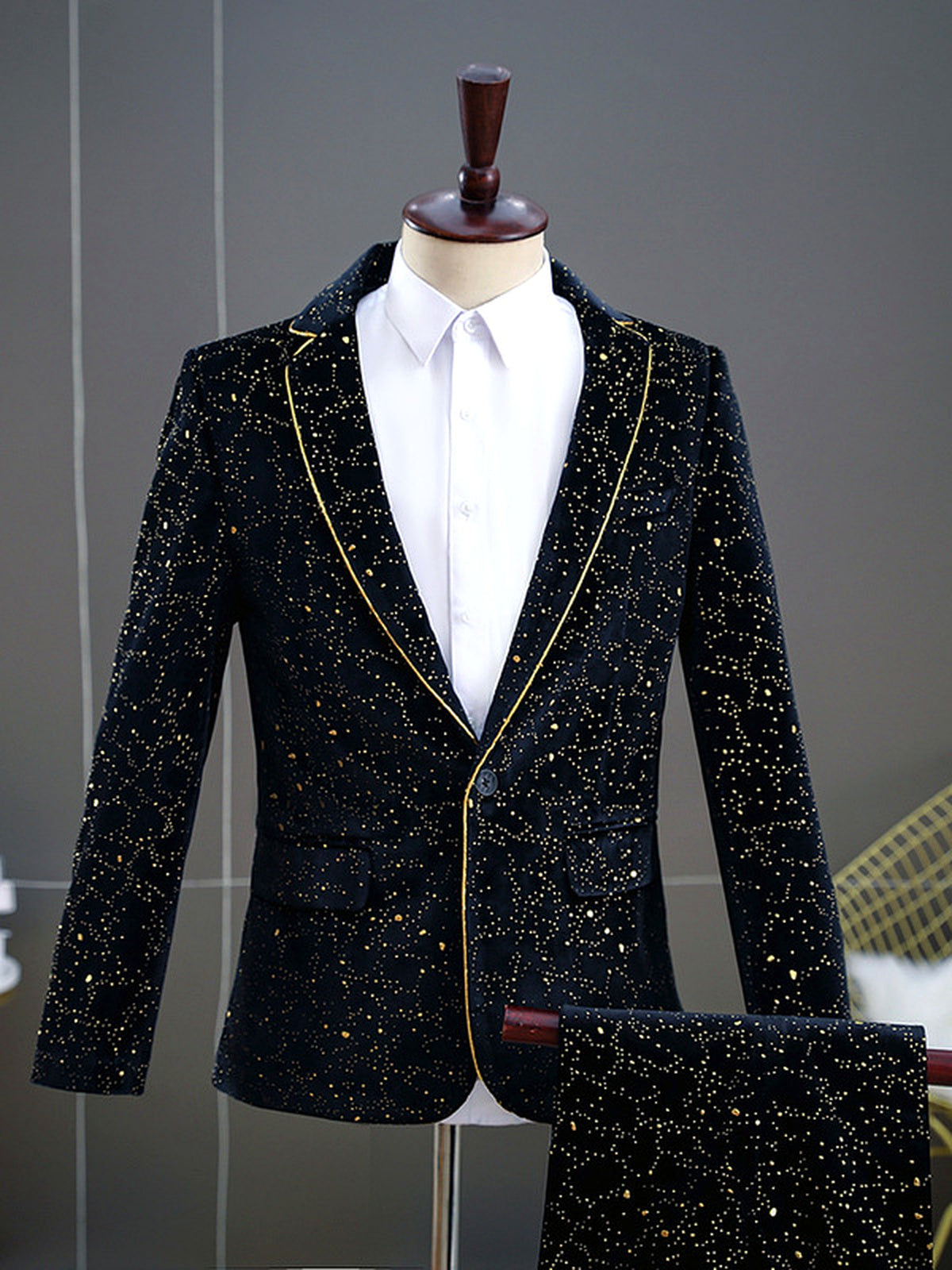 Men's Straight Fit Blazer for Everyday Smart-Casual Wear in +【Black】 - product view