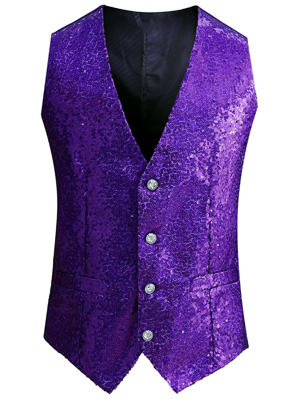 Men's Sleeveless Linen Vest Shirt Lightweight Casual Top in 【Purple】 - product view