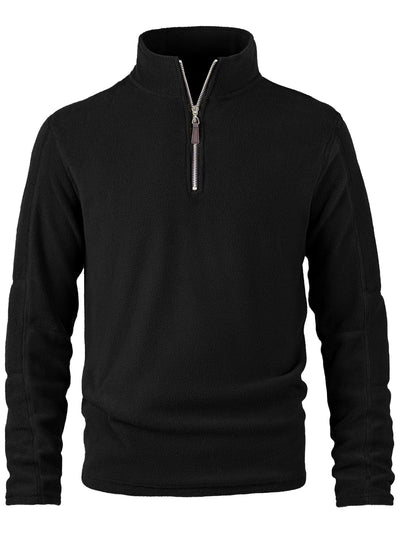 Men's Stand Collar Long Sleeve Sweatshirt Casual in Black - product view
