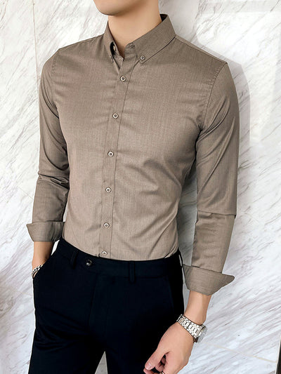 Casual Short Sleeve Shirt in Khaki - product view