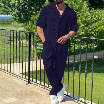 Men's Linen Blend Summer Shirt and Pants Set product image