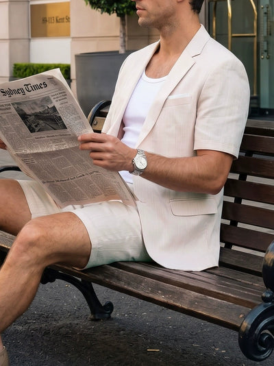 Men's Lightweight Business Blazer and Pants Set Casual Summer Suit Outfit product image