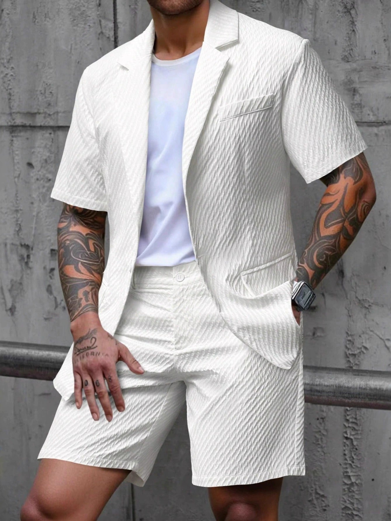 Men's Lightweight Business Blazer and Pants Set Casual Summer Suit Outfit product image
