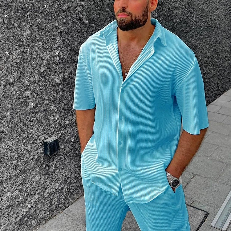 Men's Linen Blend Summer Shirt and Pants Set product image
