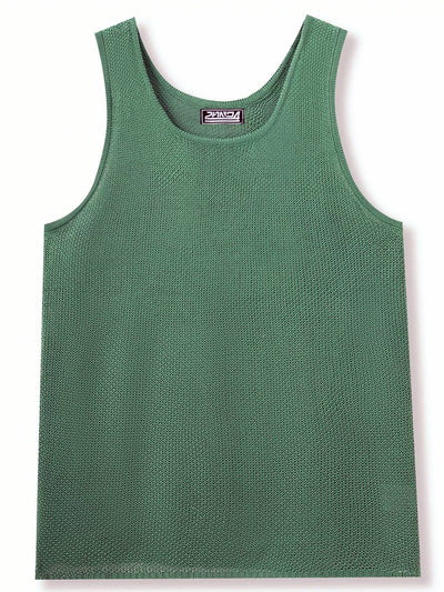 Men's Sleeveless Linen Vest Shirt Lightweight Casual Summer Top - product detail view 1