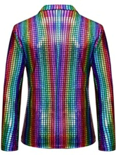 Men's Plaid Long Sleeve Blazer for Everyday Smart-Casual Wear - product detail view 2