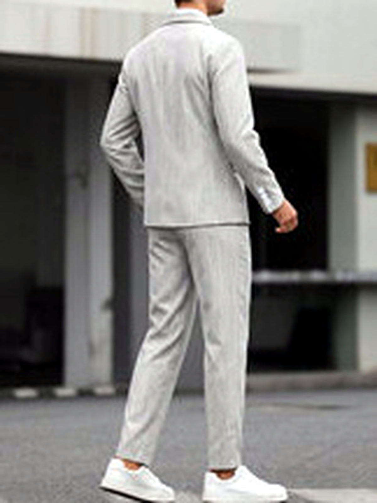 Men's Lightweight Business Blazer and Pants Set Casual Suit Outfit - product detail view 3