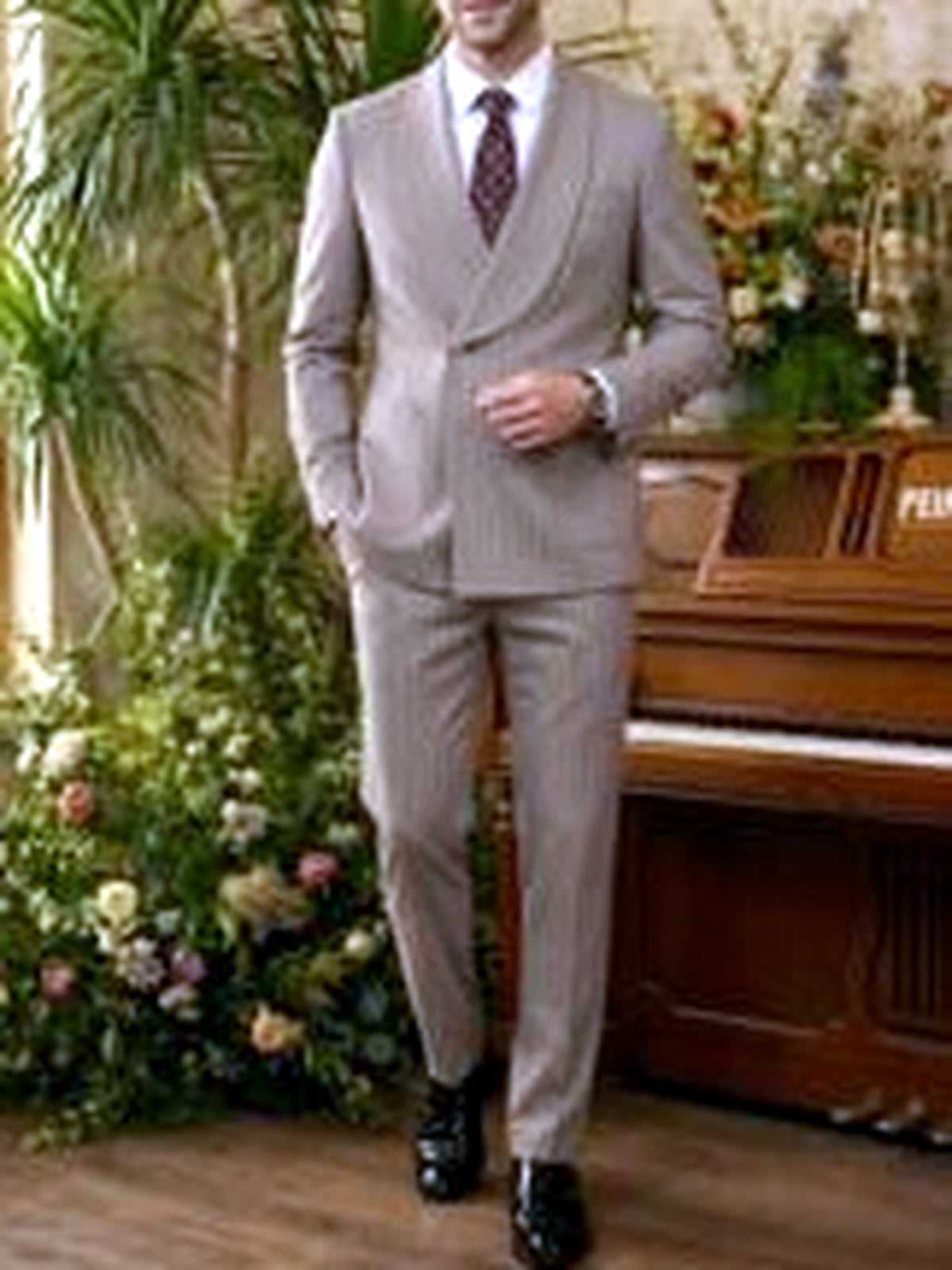 Men's Lightweight Business Blazer and Pants Set Casual Suit Outfit - product detail view 3
