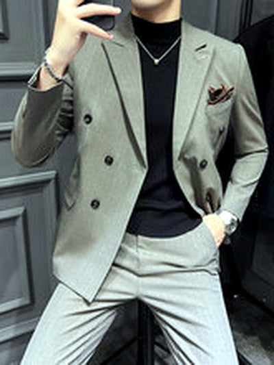 Men's Lightweight Business Blazer and Pants Set Casual Suit Outfit - product detail view 1