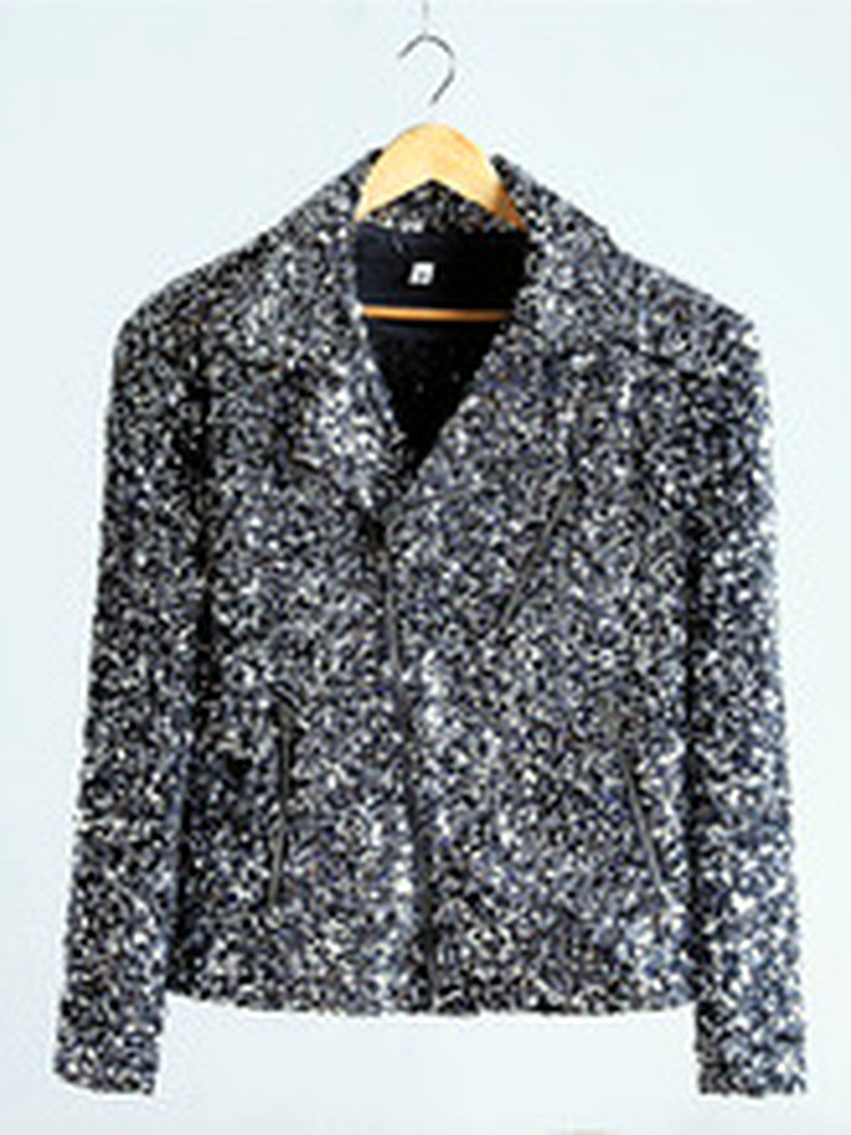 Men's Lapel Collar Sequin Slim Fit Jacket for Everyday Smart-Casual Wear - product detail view 2