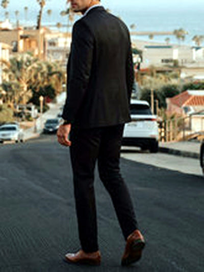 Men's Lightweight Business Blazer and Pants Set Casual Suit Outfit - product detail view 3