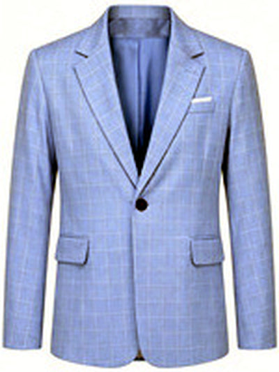 Men's Jacquard Blazer Suit Jacket One Button Party Banquet Formal Outfit - product detail view 3