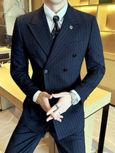 Men's Lightweight Business Blazer and Pants Set Casual Suit Outfit - product detail view 2