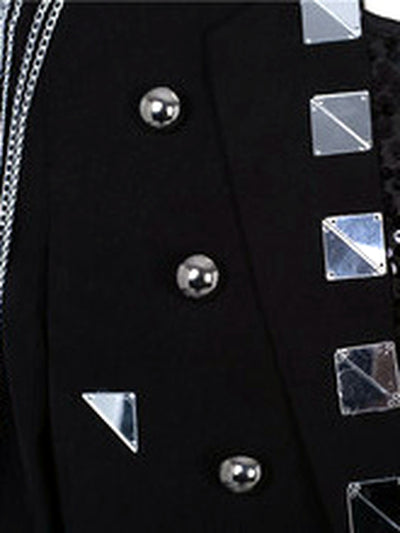 Men's Jacquard Blazer Suit Jacket One Button Party Banquet Formal Outfit - product detail view 3