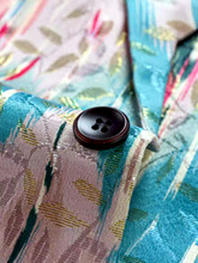 Men's Jacquard Blazer Suit Jacket One Button Party Banquet Formal Outfit - product detail view 3