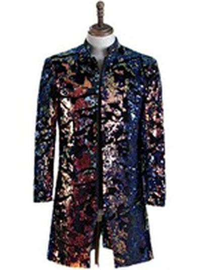 Men's Sequin Slim Fit Long Sleeve Blazer for Everyday Smart-Casual Wear - product detail view 3
