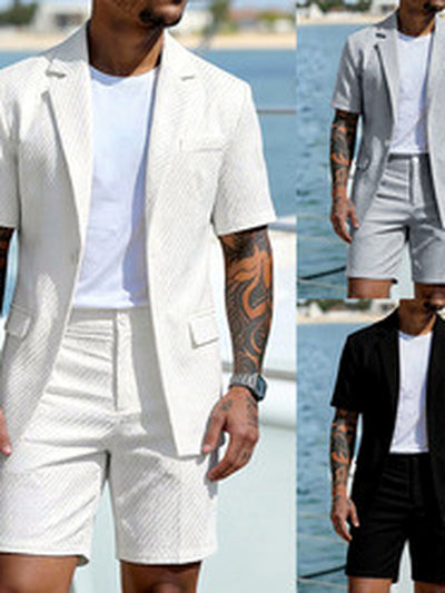 Men's Jacquard Blazer Suit Jacket One Button Party Banquet Formal Outfit - product detail view 3
