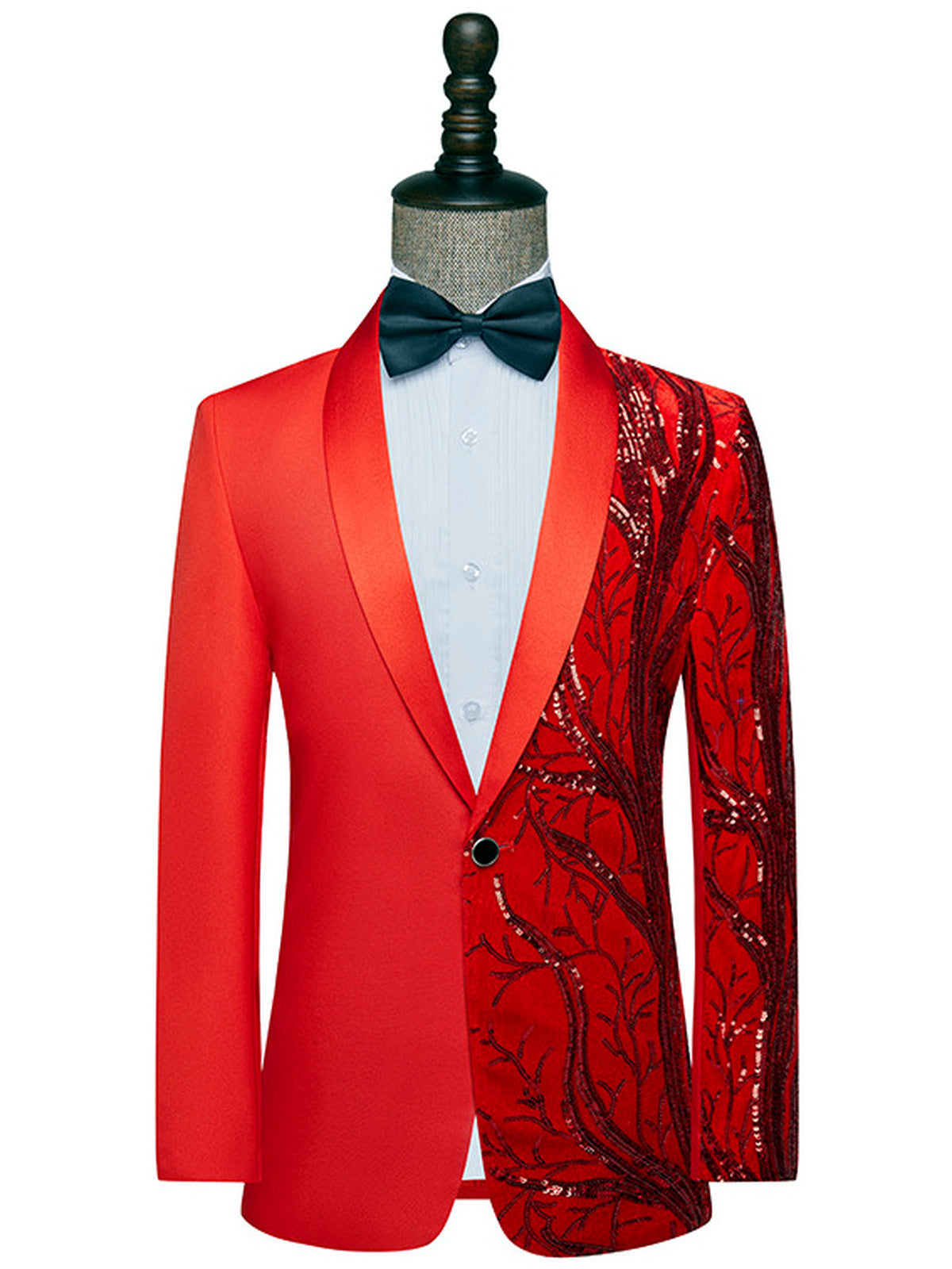 Men's Slim Fit Blazer for Everyday Smart-Casual Wear in RedA - product view