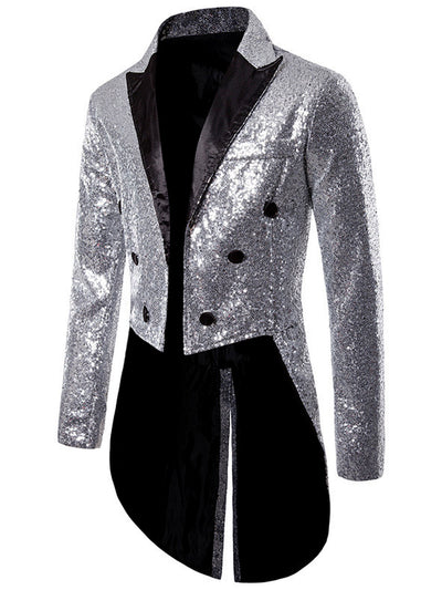 Men's Jacquard Blazer Suit Jacket One Button Party Banquet Formal Outfit - product detail view 1