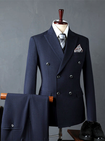 Men's Lightweight Business Blazer and Pants Set Casual Suit Outfit in Blue（+） - product view