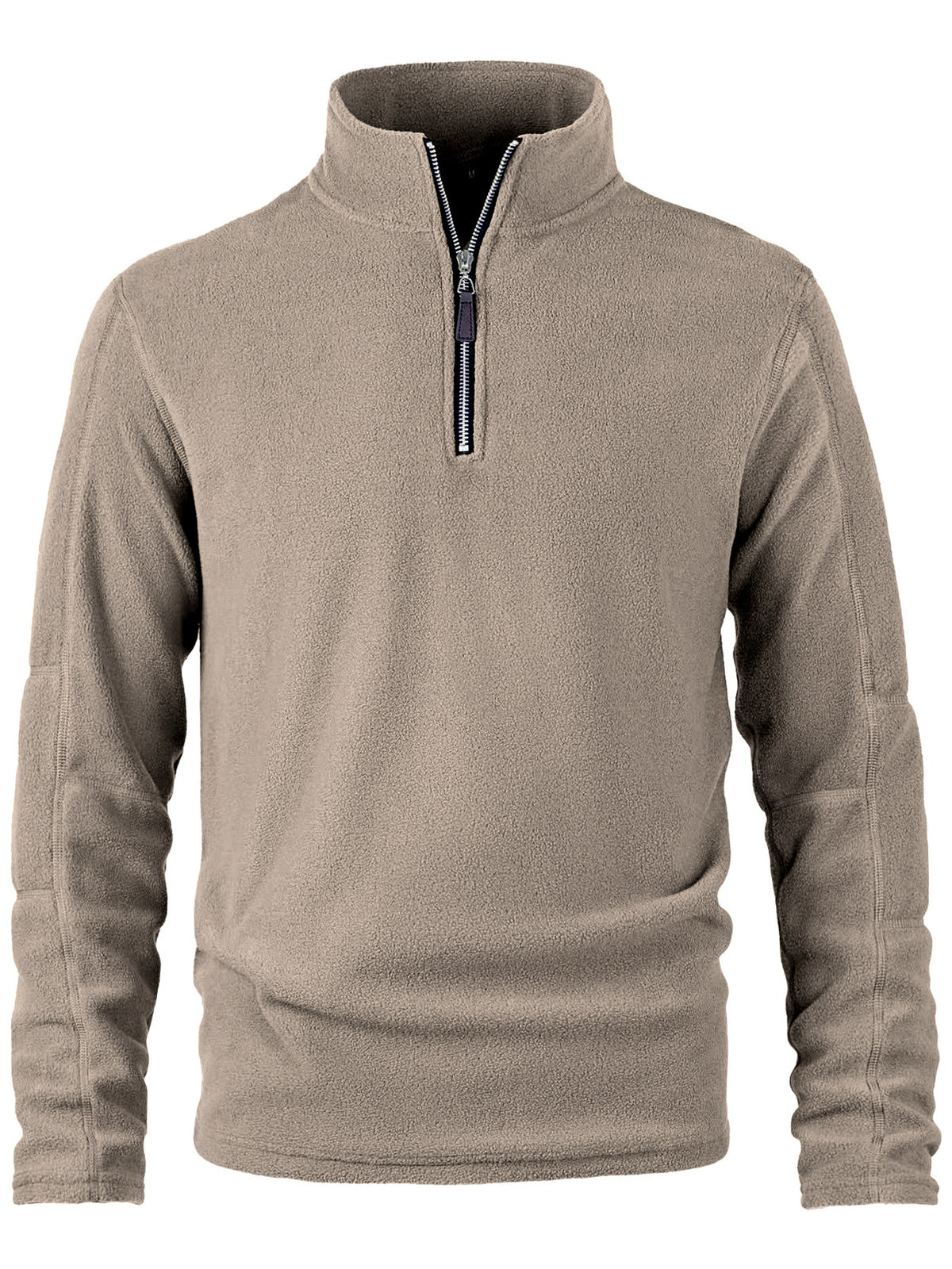 Men's Stand Collar Long Sleeve Sweatshirt Casual in Khaki - product view