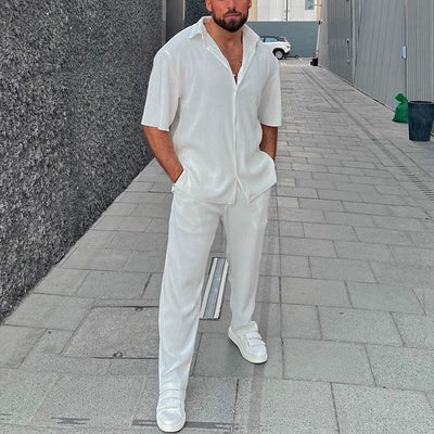 Men's Linen Blend Summer Shirt and Pants Set product image