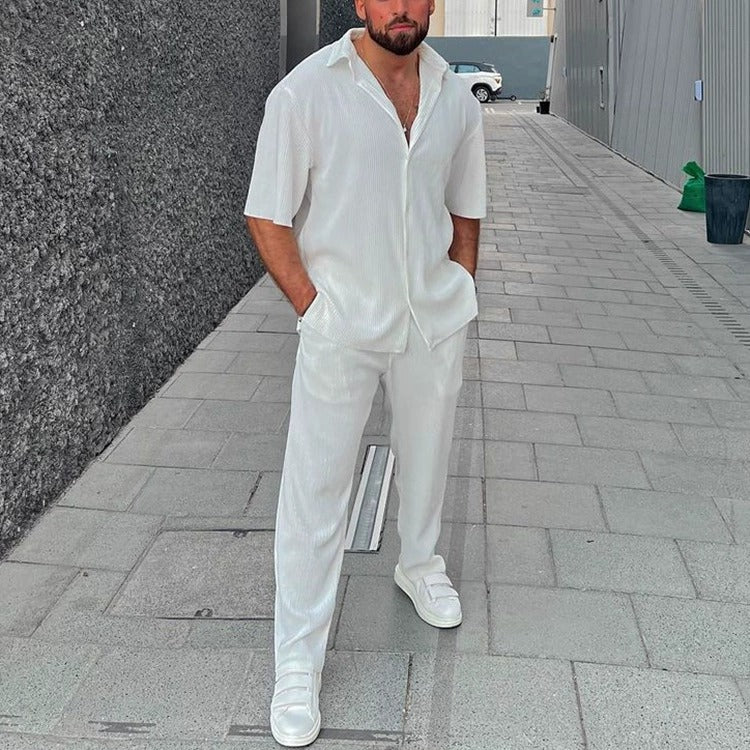 Men's Linen Blend Summer Shirt and Pants Set product image