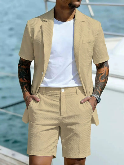 Men's Lightweight Business Blazer and Pants Set Casual Summer Suit Outfit product image