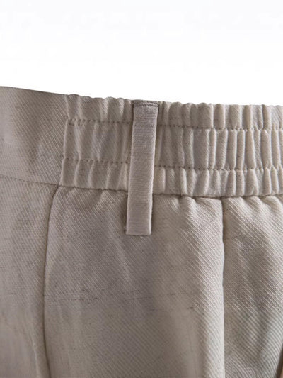 Men's Lyocell Cotton Casual Bermuda Shorts Elastic Waist Summer Shorts product image